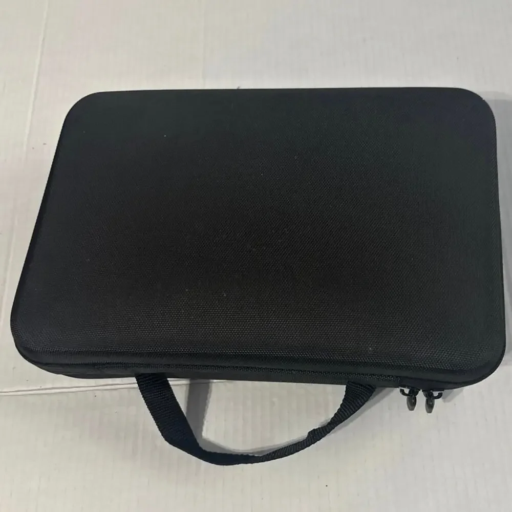 Action camera accessory kit w/ a carrying case. Head, chest straps& underwater
